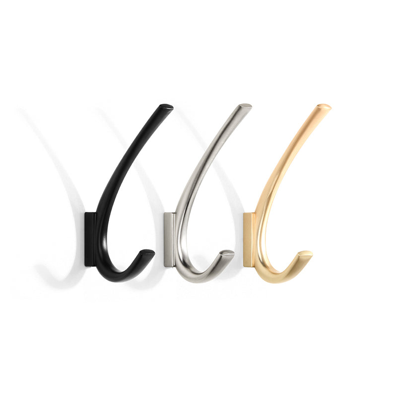 SARIHOSY Classic Modern Simple Coat Hook Black Gold Silver 3 Colors Available Wall Mounted Wall Hook for Hanging Cloth Hat Bag Key 7770
