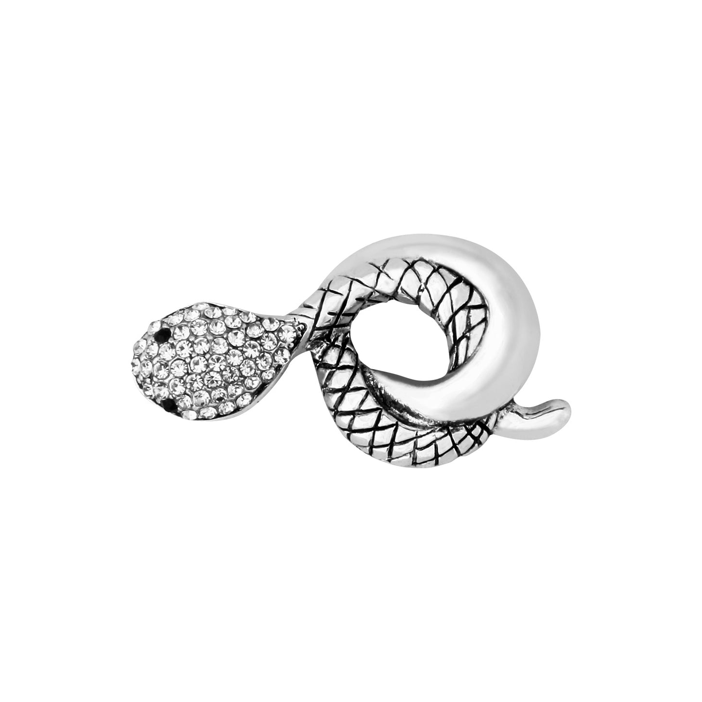 UJOY Silver Mesh Snake Brooch Fashion Diamond Brooch Gifts for Men and Women