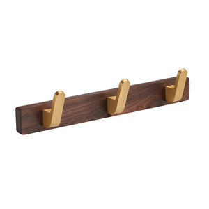 SARIHOSY 3 Hangers Hooks Rack High Quality Walnut Wood Coat Rack Wall Mounted Hook Racks for Bathroom Kitchen Living Room 102-3