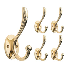 Cargar imagen en el visor de la galería, SARIHOSY K Gold Tone Zinc Alloy Wall Mounted Coat Hook – Heavy Duty Single Prong 923-GD