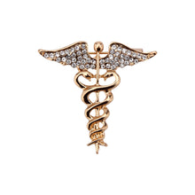 Load image into Gallery viewer, UJOY Angel Wings Crystal Brooch Silver Stylish and Elegant Brooch Gifts for Men and Women