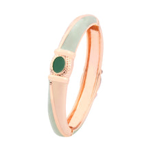 Load image into Gallery viewer, UJOY Cloisonne Bangle Rose Gold and Jade Bracelet Set with Emeralds 201105