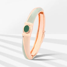Load image into Gallery viewer, UJOY Cloisonne Bangle Rose Gold and Jade Bracelet Set with Emeralds 201105