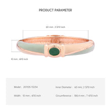 Load image into Gallery viewer, UJOY Cloisonne Bangle Rose Gold and Jade Bracelet Set with Emeralds 201105