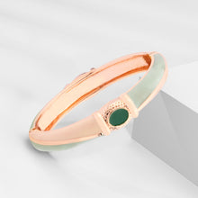 Load image into Gallery viewer, UJOY Cloisonne Bangle Rose Gold and Jade Bracelet Set with Emeralds 201105