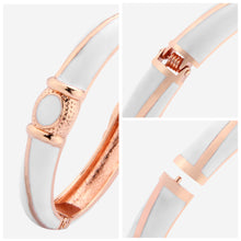 Load image into Gallery viewer, UJOY Cloisonne Bangle Rose Gold and Jade Bracelet Set with Emeralds 201105