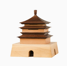 Load image into Gallery viewer, SARIHOSY Natural Wood Xi&#39;an Bell Tower Incense Burner  Wooden Puzzles for Adults and Teenagers