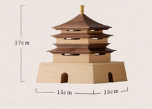 Load image into Gallery viewer, SARIHOSY Natural Wood Xi&#39;an Bell Tower Incense Burner  Wooden Puzzles for Adults and Teenagers
