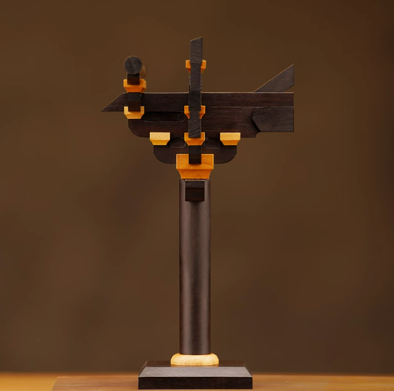 SARIHOSY Natural Wood Column Head Of the Tang Nanchan Temple Purple Sandalwood Wooden Puzzles for Adults and Teenagers