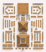 Load image into Gallery viewer, SARIHOSY Natural Wood Moon Palace Mortise and Tenon Building Blocks Ancient Chinese Building Models