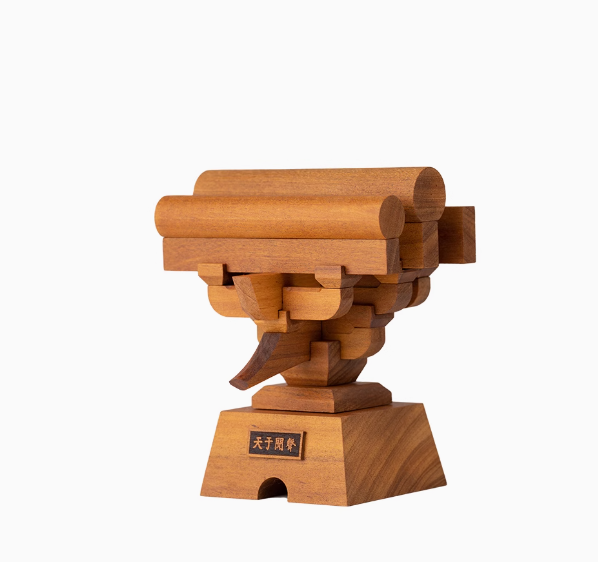 SAROHOSY Natural Wood Xi 'an Drum Tower Bucket Building Block Ancient Building Tenon and Mortise Model Solid Wood