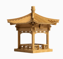 Load image into Gallery viewer, SARIHOSY Natural Wood Forbidden City Yucui Pavilion Mortise and Tenon Building Block Assembly Model Ancient Chinese Building Model
