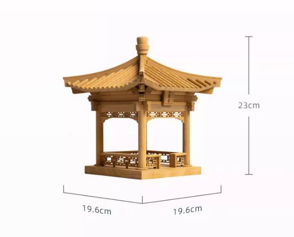 SARIHOSY Natural Wood Forbidden City Yucui Pavilion Mortise and Tenon Building Block Assembly Model Ancient Chinese Building Model
