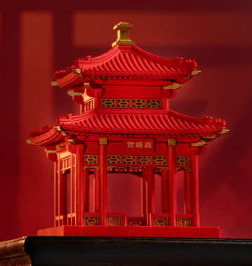 SARIHOSY He Xi Pavilion Chinese Ancient Building Model Fashion Mortise and Tenon Building Block