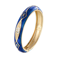 Load image into Gallery viewer, UJOY Cloisonne Bangle Emerald Bracelet Set in Rose Gold Gifts for Women Girls 223125