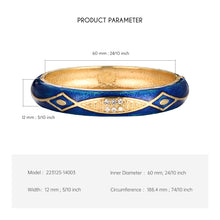 Load image into Gallery viewer, UJOY Cloisonne Bangle Emerald Bracelet Set in Rose Gold Gifts for Women Girls 223125