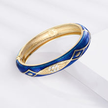 Load image into Gallery viewer, UJOY Cloisonne Bangle Emerald Bracelet Set in Rose Gold Gifts for Women Girls 223125