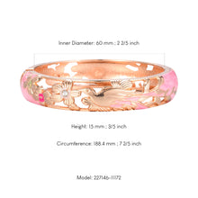 Load image into Gallery viewer, UJOY Cloisonne Bangle Pink Quartz Skeleton Rose Gold Bracelet Gifts for Women Girls 227146