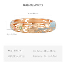 Load image into Gallery viewer, UJOY Cloisonne Bangle Pink Quartz Skeleton Rose Gold Bracelet Gifts for Women Girls 227146