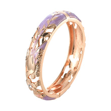 Load image into Gallery viewer, UJOY Cloisonne Bangle Pink Quartz Skeleton Rose Gold Bracelet Gifts for Women Girls 227146