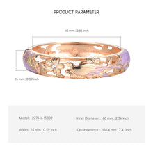 Load image into Gallery viewer, UJOY Cloisonne Bangle Pink Quartz Skeleton Rose Gold Bracelet Gifts for Women Girls 227146