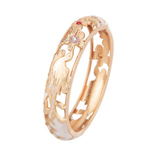 Load image into Gallery viewer, UJOY Cloisonne Bangle Pink Quartz Skeleton Rose Gold Bracelet Gifts for Women Girls 227146
