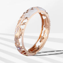 Load image into Gallery viewer, UJOY Cloisonne Bangle Pink Quartz Skeleton Rose Gold Bracelet Gifts for Women Girls 227146