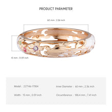 Load image into Gallery viewer, UJOY Cloisonne Bangle Pink Quartz Skeleton Rose Gold Bracelet Gifts for Women Girls 227146