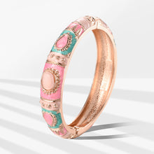 Load image into Gallery viewer, UJOY Cloisonne Bangle Rose Gold Pink Sapphire Bracelet Gifts for Women Girls 236146