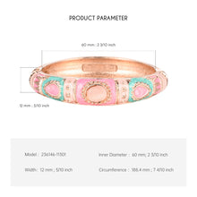 Load image into Gallery viewer, UJOY Cloisonne Bangle Rose Gold Pink Sapphire Bracelet Gifts for Women Girls 236146