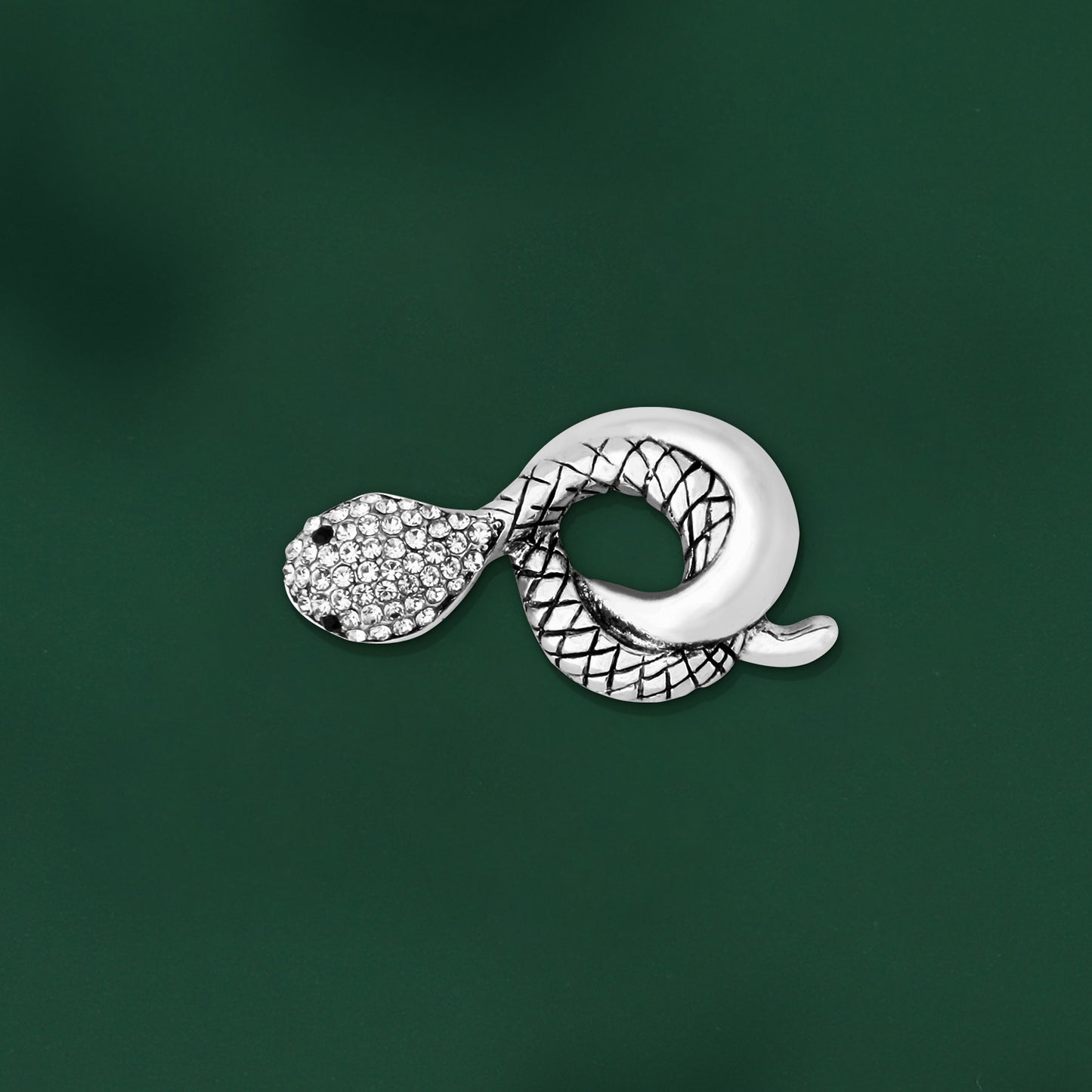 UJOY Silver Mesh Snake Brooch Fashion Diamond Brooch Gifts for Men and Women