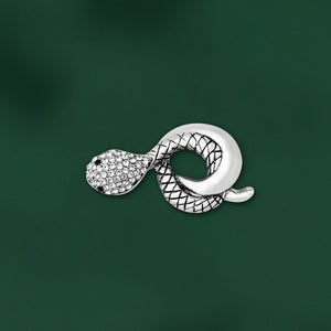 UJOY Silver Mesh Snake Brooch Fashion Diamond Brooch Gifts for Men and Women