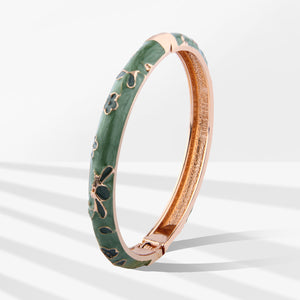 UJOY Cloisonne Bangle Colorful Painted Floral Rose Gold Bracelet Gifts for Women Girls 413085