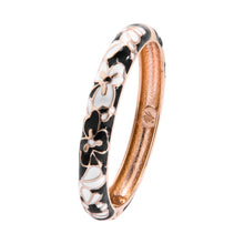 Load image into Gallery viewer, UJOY Cloisonne Bangle Colorful Flower Leaf Pattern Rose Gold Bracelet Gifts for Women Girls 322105