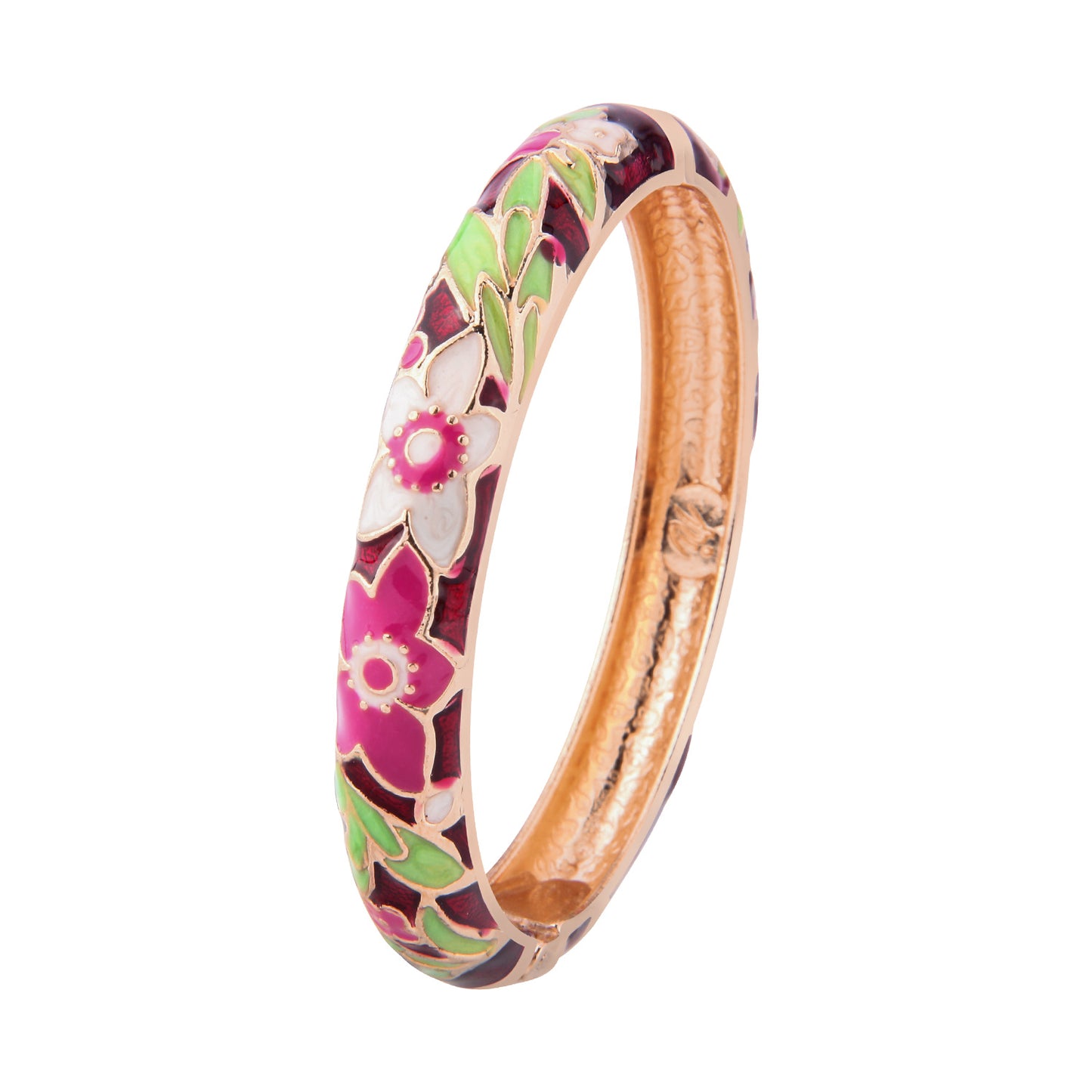 UJOY Cloisonne Bangle Colorful Floral Pattern Bracelet Gifts for Women Girls 323105