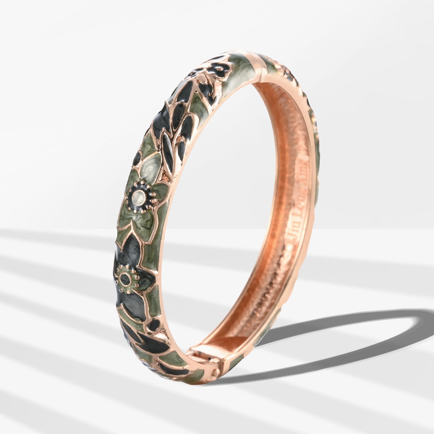 UJOY Cloisonne Bangle Colorful Floral Pattern Bracelet Gifts for Women Girls 323105