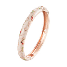 Load image into Gallery viewer, UJOY Cloisonne Bangle Colorful Painted Floral Rose Gold Bracelet Gifts for Women Girls 325085