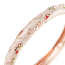 Load image into Gallery viewer, UJOY Cloisonne Bangle Colorful Painted Floral Rose Gold Bracelet Gifts for Women Girls 325085