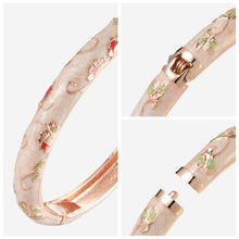 Load image into Gallery viewer, UJOY Cloisonne Bangle Colorful Painted Floral Rose Gold Bracelet Gifts for Women Girls 325085