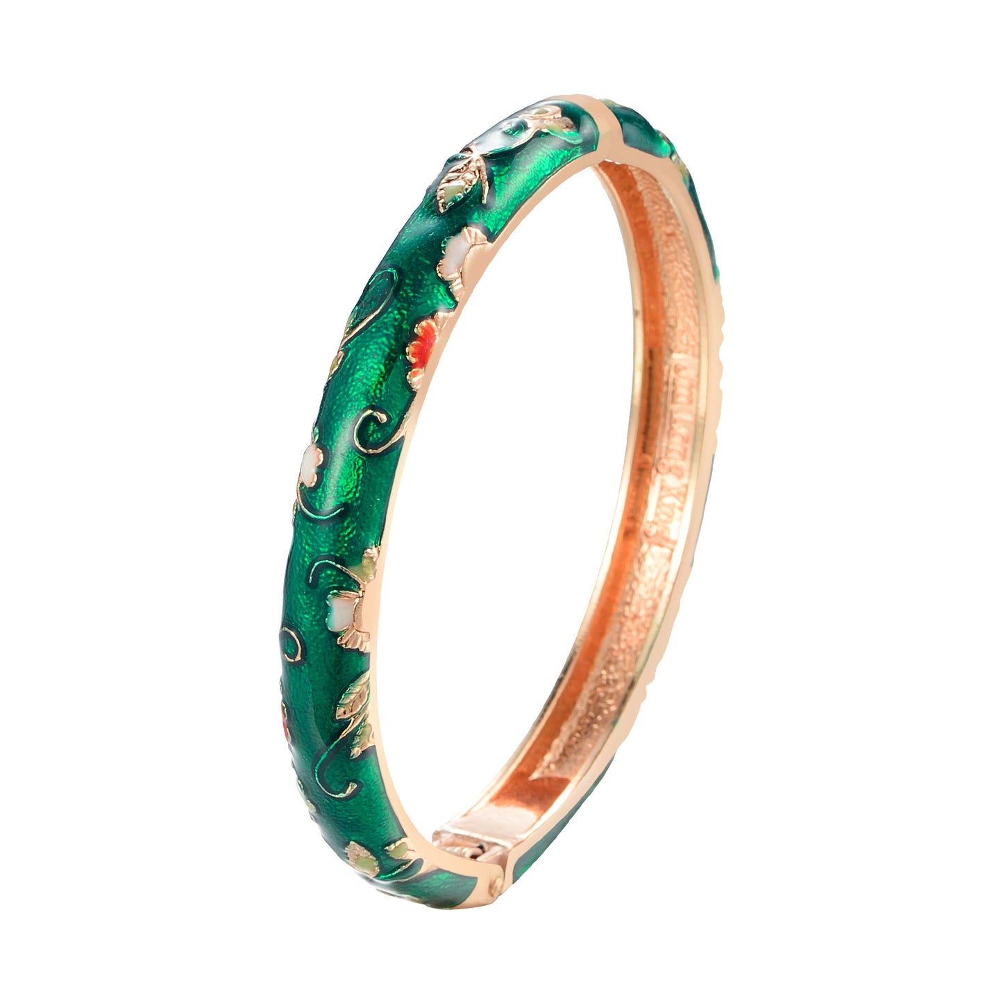 UJOY Cloisonne Bangle Colorful Painted Floral Rose Gold Bracelet Gifts for Women Girls 325085