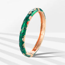 Load image into Gallery viewer, UJOY Cloisonne Bangle Colorful Painted Floral Rose Gold Bracelet Gifts for Women Girls 325085