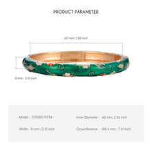 Load image into Gallery viewer, UJOY Cloisonne Bangle Colorful Painted Floral Rose Gold Bracelet Gifts for Women Girls 325085
