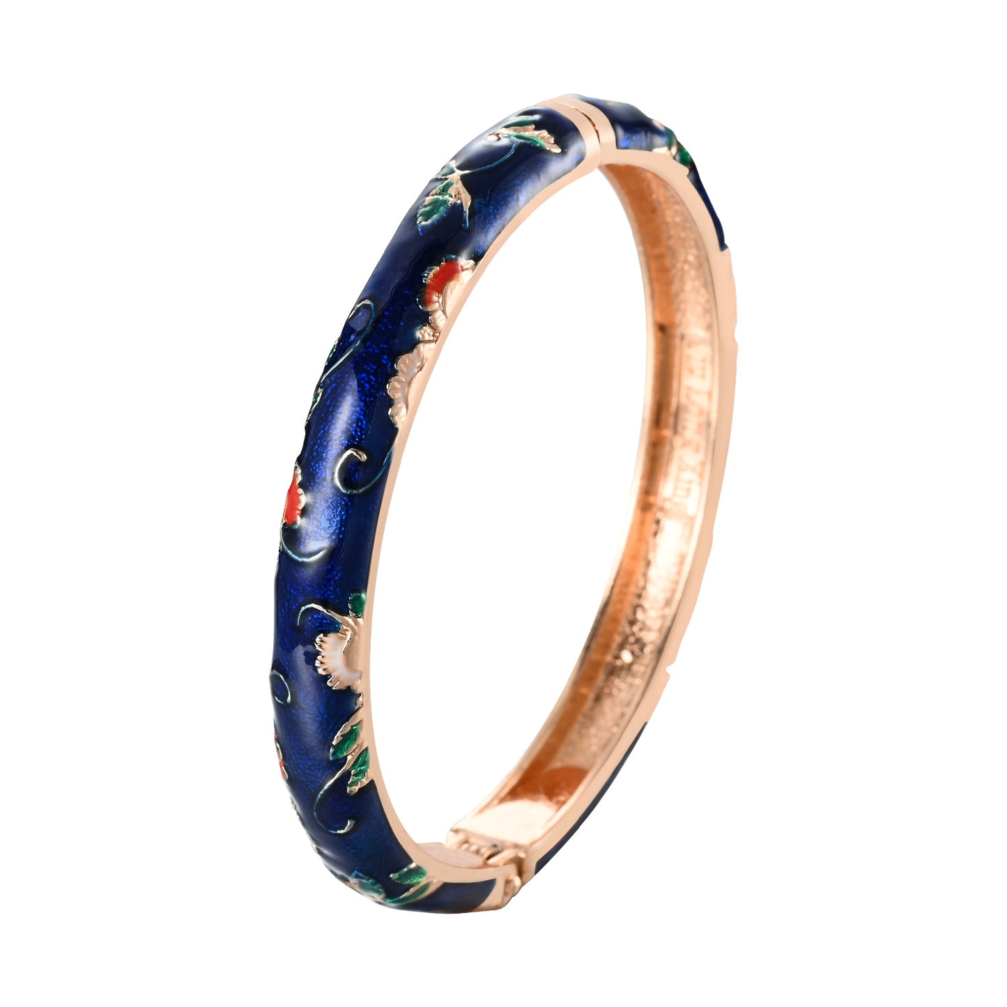 UJOY Cloisonne Bangle Colorful Painted Floral Rose Gold Bracelet Gifts for Women Girls 325085