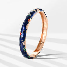 Load image into Gallery viewer, UJOY Cloisonne Bangle Colorful Painted Floral Rose Gold Bracelet Gifts for Women Girls 325085