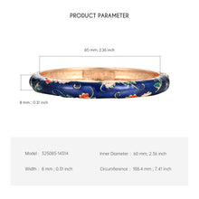 Load image into Gallery viewer, UJOY Cloisonne Bangle Colorful Painted Floral Rose Gold Bracelet Gifts for Women Girls 325085