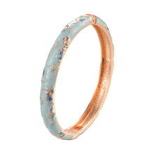 Load image into Gallery viewer, UJOY Cloisonne Bangle Colorful Painted Floral Rose Gold Bracelet Gifts for Women Girls 325085
