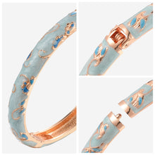 Load image into Gallery viewer, UJOY Cloisonne Bangle Colorful Painted Floral Rose Gold Bracelet Gifts for Women Girls 325085