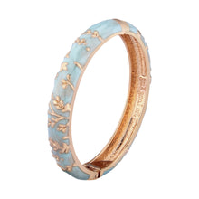 Load image into Gallery viewer, UJOY Cloisonne Bangle Light Blue Gold Butterfly Rose Gold Bracelet Gifts for Women Girls