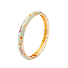 Load image into Gallery viewer, UJOY Vintage Cloisonne Bangle Bracelet for Women, Blue Floral Enamel Rose Gold Plated Bracelet, Retro Ethnic Style Jewelry Gift