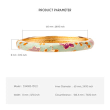 Load image into Gallery viewer, UJOY Vintage Cloisonne Bangle Bracelet for Women, Blue Floral Enamel Rose Gold Plated Bracelet, Retro Ethnic Style Jewelry Gift